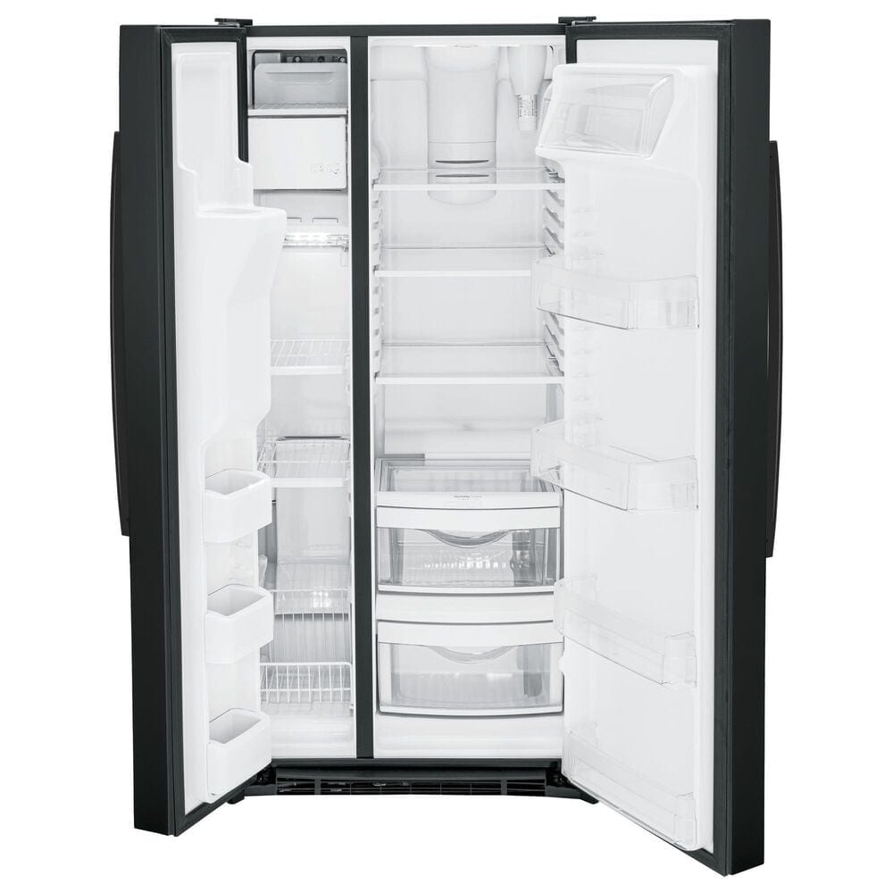 GE Appliances 23 Cu. Ft. Side by Side Refrigerator with External Dispenser in Black, , large