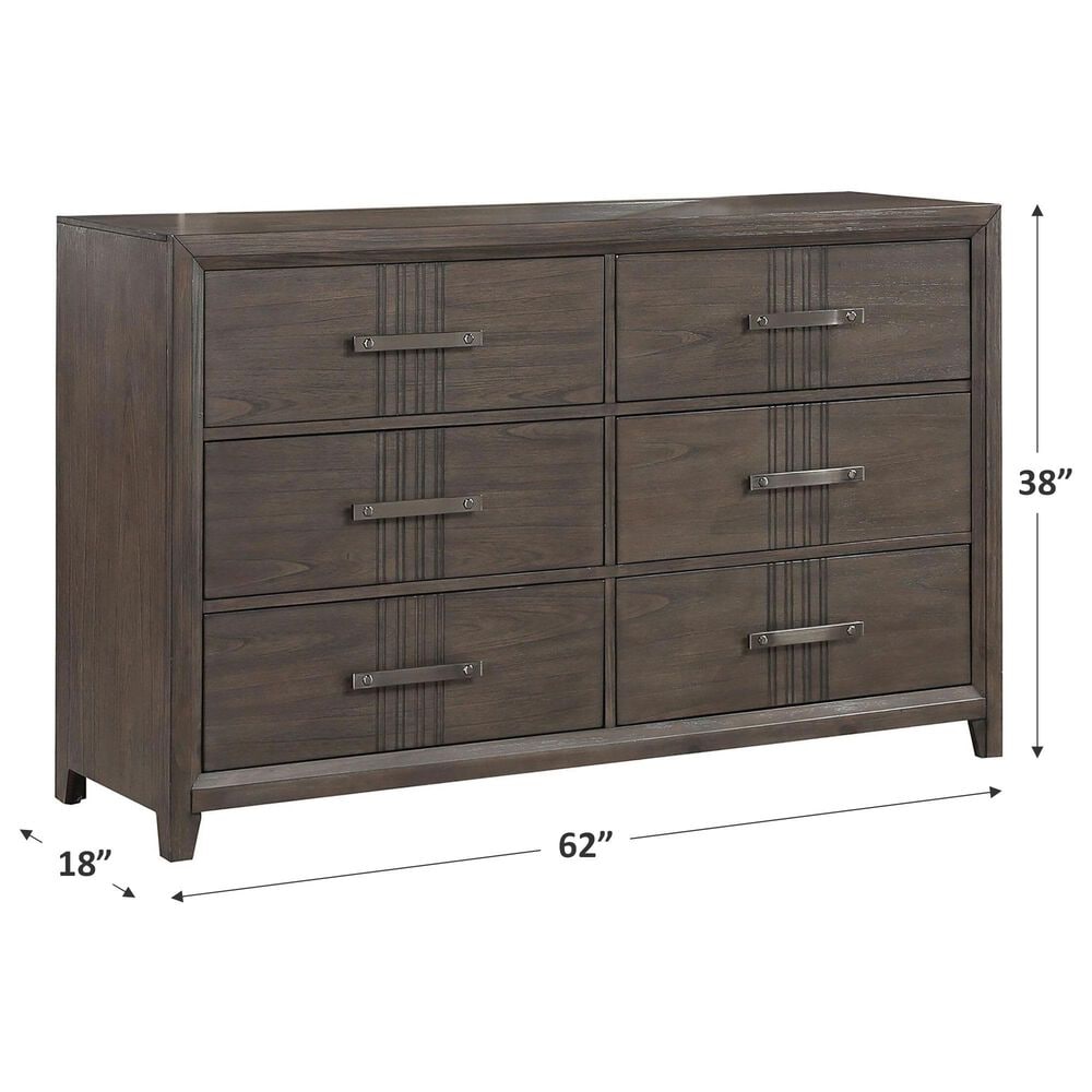 New Heritage Design Landon 6-Drawer Dresser in Walnut, , large