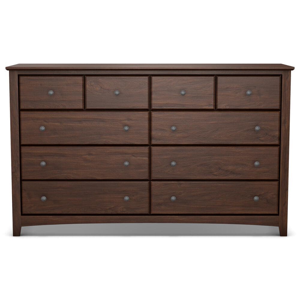 Archbold Furniture Shaker 10-Drawer Dresser in Brown Mahogany, , large