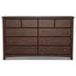 Archbold Furniture Shaker 10-Drawer Dresser in Brown Mahogany, , large