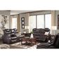 Ashley Warnerton Dual Power Reclining Sofa with Power Headrests in Chocolate, , large