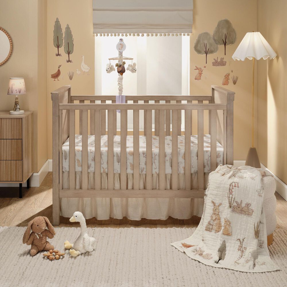 Lambs &amp; Ivy Bunny Hop 3-Piece Crib Bedding Set in White and Ivory, , large