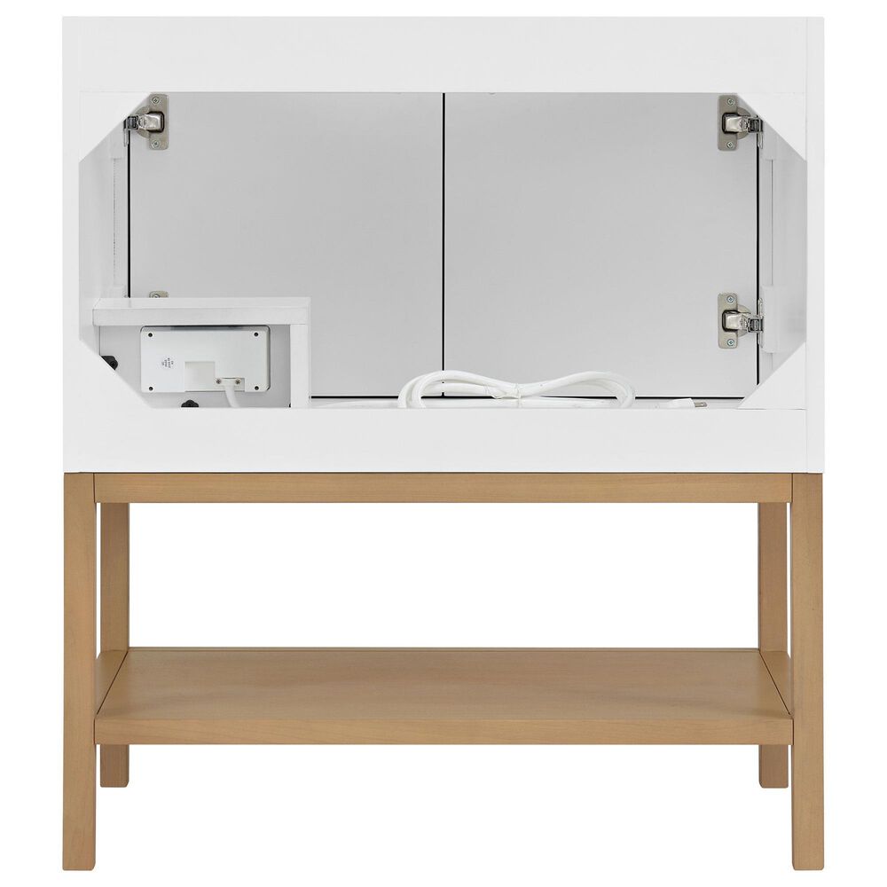 37B Isadore 30" Single Bathroom Vanity Cabinet in Bright White and White Composite Stone Top and Backsplash, , large