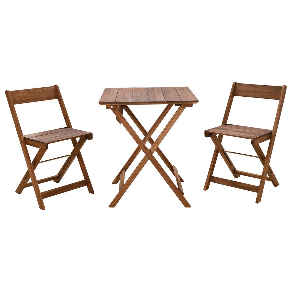 Linon Home Decor Rockport 3-Piece Patio Dining Set in Brown, , large