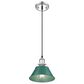 Golden Lighting Orwell 1-Light Small Pendant with Pine Green Shade in Chrome, , large