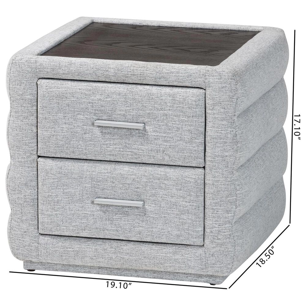 Baxton Studio Cadmus 2-Drawer Nightstand in Light Grey, , large