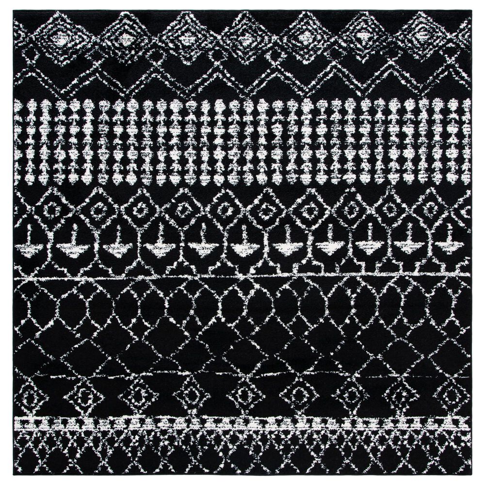 Safavieh Tulum 3" Square Black and Ivory Area Rug, , large