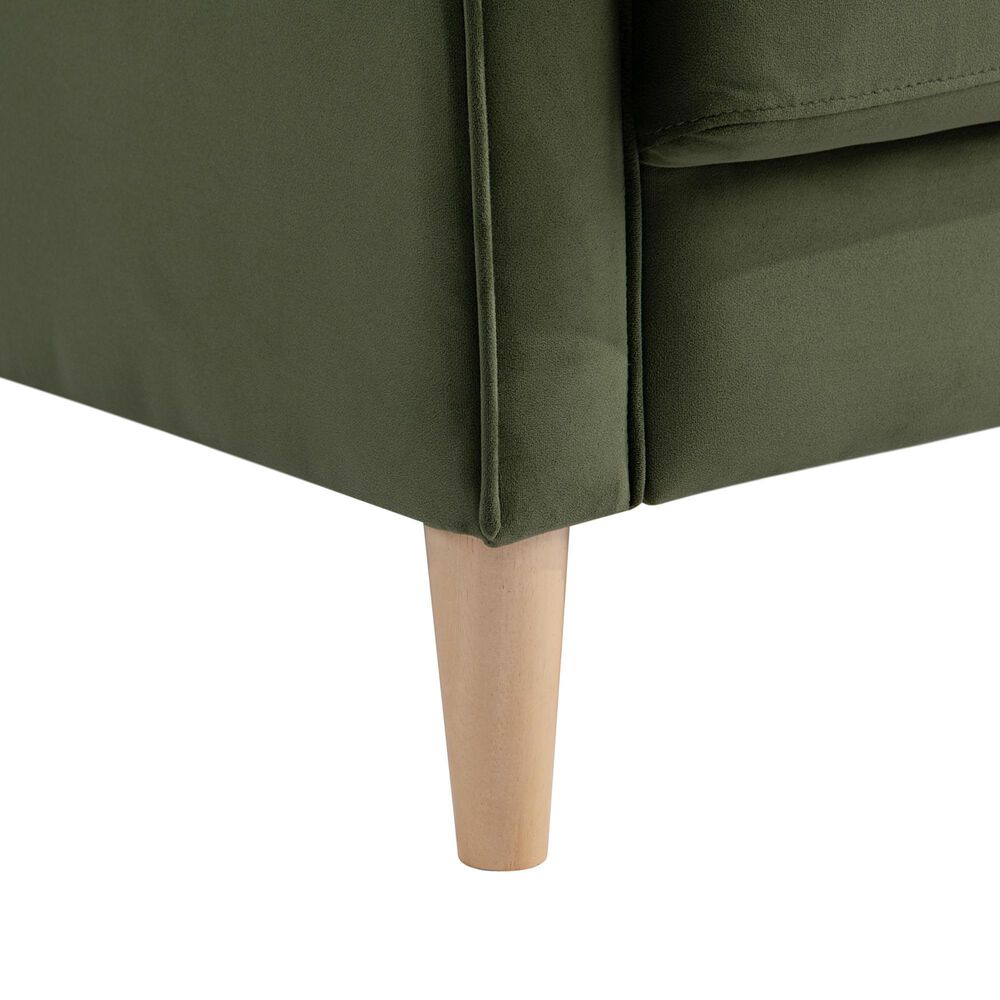 Lifestyle Solutions Langford Stationary Velvet Sofa in Olive, , large