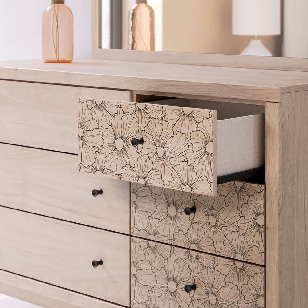 Ashley Arloster 6-Drawer Dresser and Mirror in Tan, , large