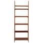 Linon Home Decor Charlotte 5-Shelf Ladder Bookcase in Warm Walnut, , large