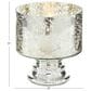 Maple and Jade Handmade Turned Style Pillar Room Hurricane Lamp in Mercury Silver, , large