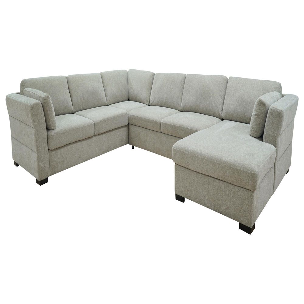 37B Breanne 3-Piece Right Facing Sleeper Sectional with Chaise in Gabbana Khaki, , large