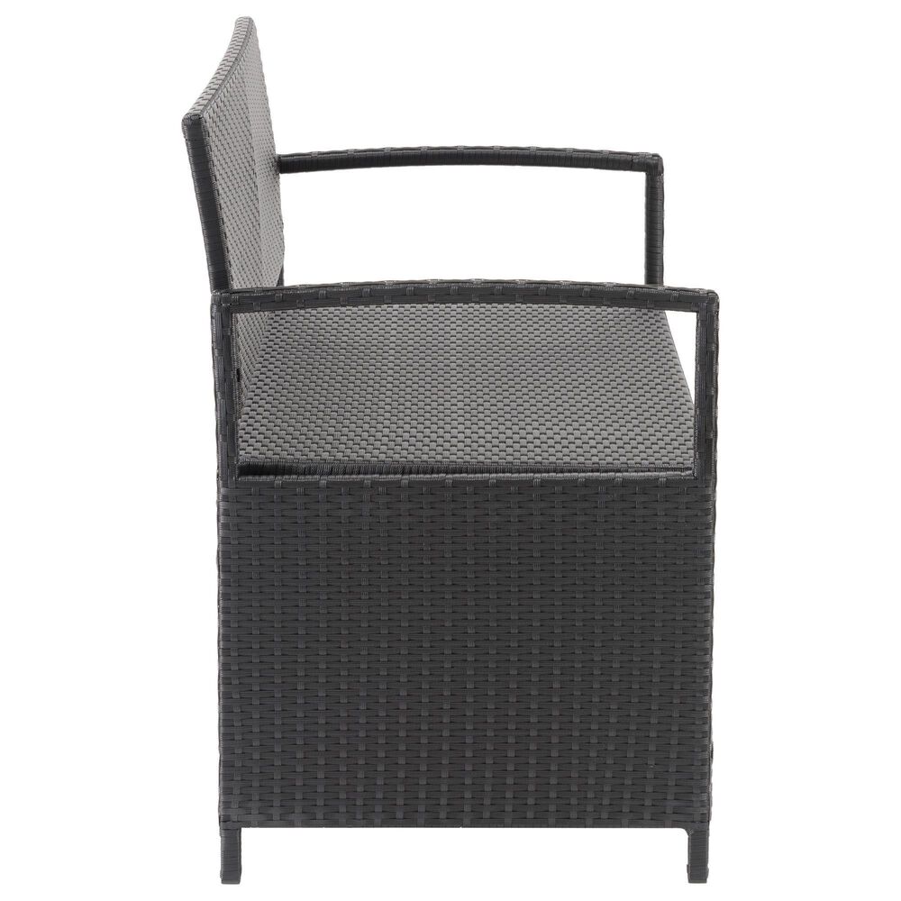 CorLiving Parksville Patio Storage Bench in Black Nebraska Furniture Mart