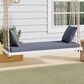 Hearth and Haven Topmax Outdoor Hanging Porch Swing Bench with Dark Gray Cushion in White, , large
