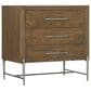 Hooker Furniture Chapman 3-Drawer Nightstand in Warm Brown and Pewter, , large