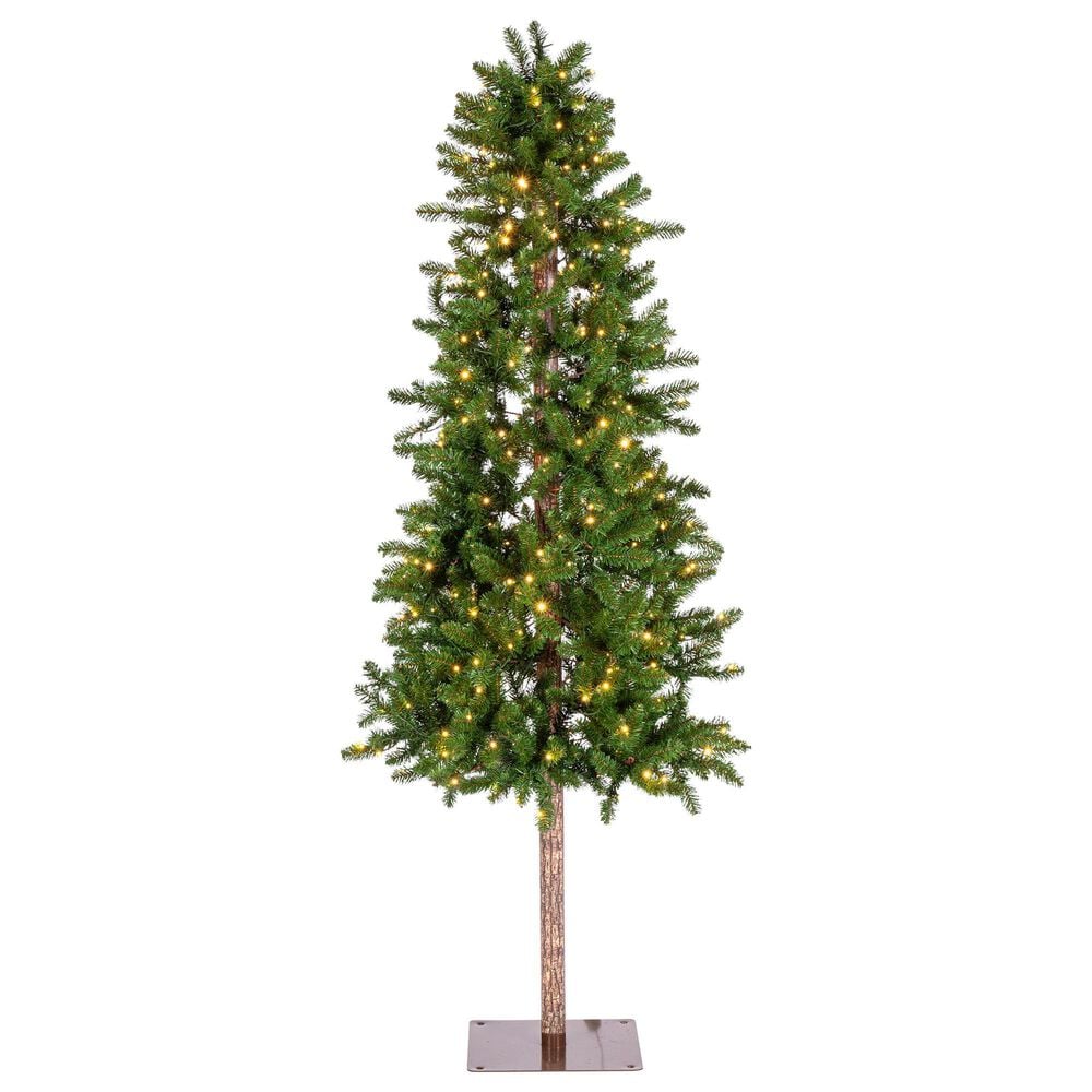 The Gerson Company 7" Alpine Pre-Lit Artificial Christmas Tree in Green, , large