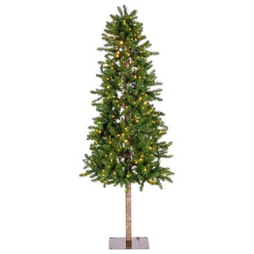 The Gerson Company 7" Alpine Pre-Lit Artificial Christmas Tree in Green, , large