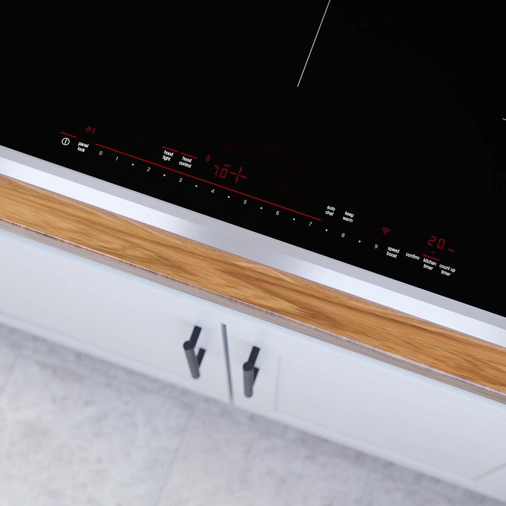 Bosch 36&quot; Induction Cooktop, 800 Series, Black, Stainless Steel Frame, Home Connect, , large