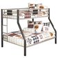 Ashley Twin over Full Bunk Bed in Black and Silver, , large