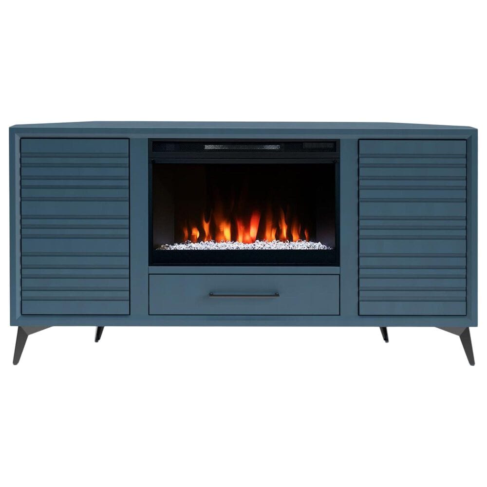 Legends Home Malibu 64" Corner Fireplace Console in Denim Blue, , large