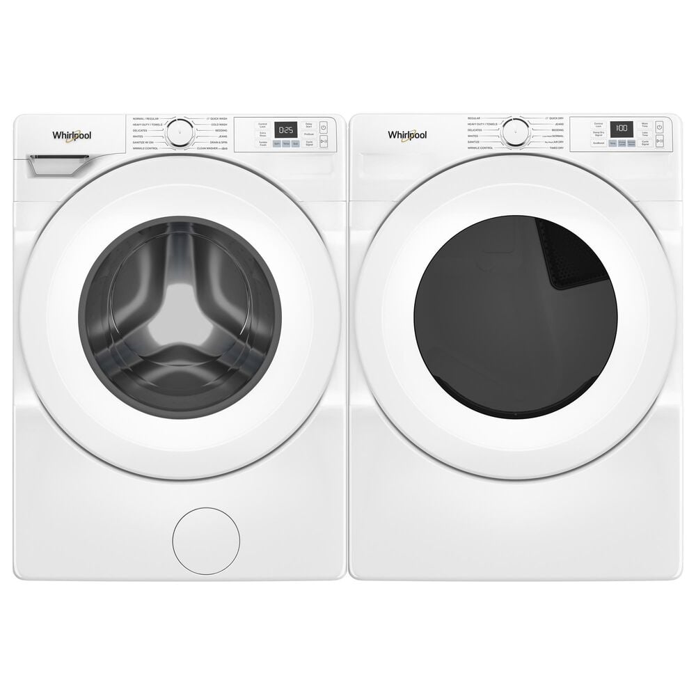 Whirlpool 4.5 Cu. Ft. Front Load Washer and 7.4 Cu. Ft. Electric Dryer Laundry Pair in White, , large