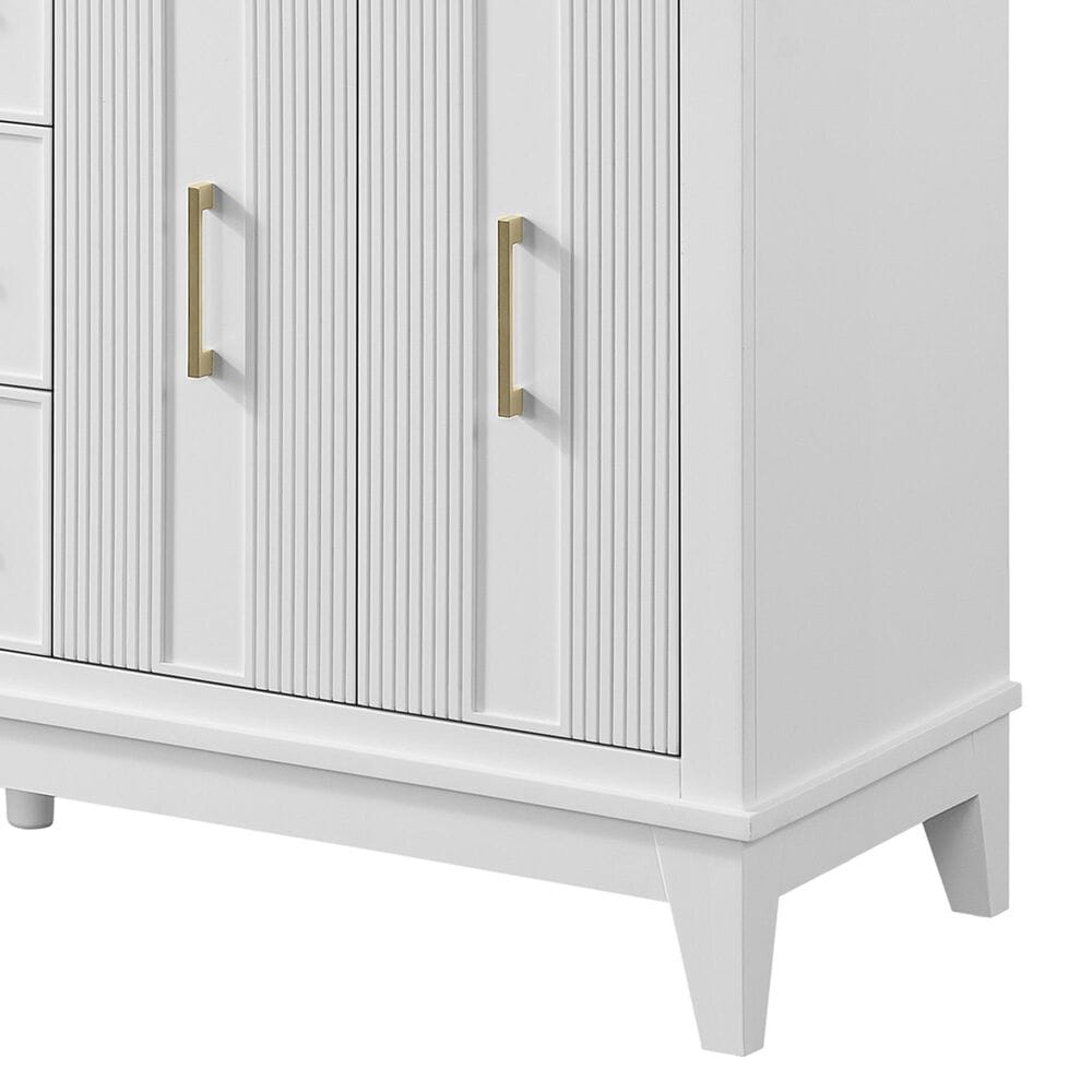 37B Fenwick 60" Double Bathroom Vanity in Bright White with Glossy White Composite Stone Top and Backsplash, , large