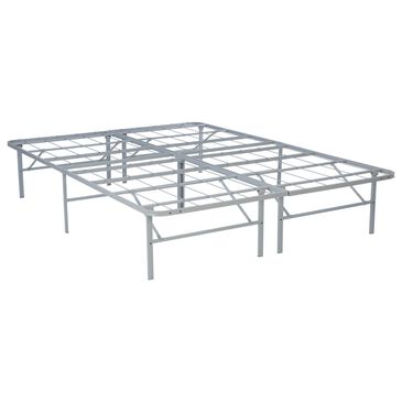 Linon Home Decor Franson Queen Folding Platform Bed Frame in Dark Pewter, , large