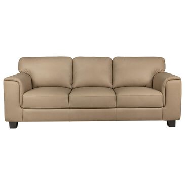 Chateau D"ax Leather Stationary Sofa in Tan, , large