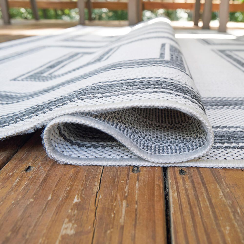 Ashley Matinwood 5&#39; x 7&#39; Ivory and Charcoal Outdoor Rug, , large