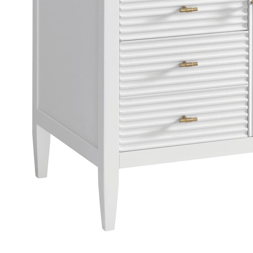 James Martin Vanities Myrrin 48" Single Bathroom Vanity in Bright White with 3 cm Eternal Jasmine Pearl Silestone Top, Rectangular Sink and FreePower Wireless Charger, , large