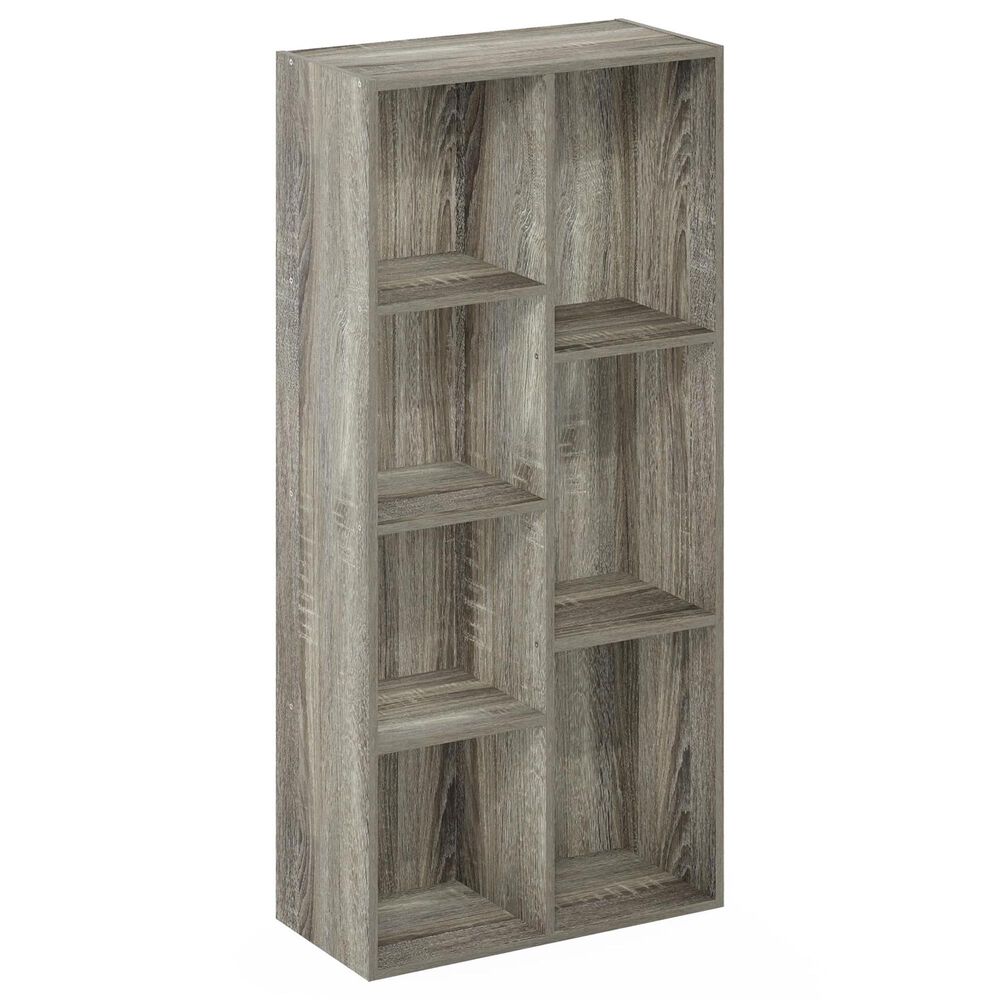 HOMLUX 7-Cube Reversible Open Shelf Storage Bookshelf in French Oak, , large