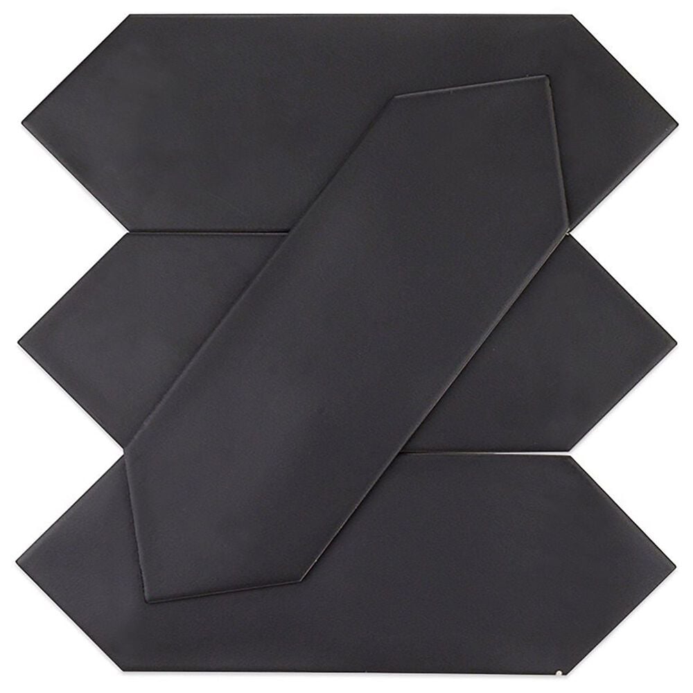 Soho Studio Kite Black 4&quot; x 12&quot; Porcelain Tile, , large