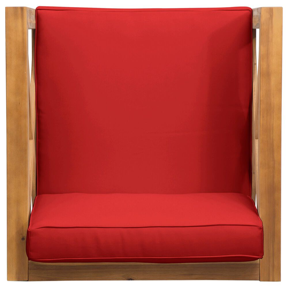 Hearth and Haven Brava Outdoor Club Chair with Cross-Back Design in Red, , large