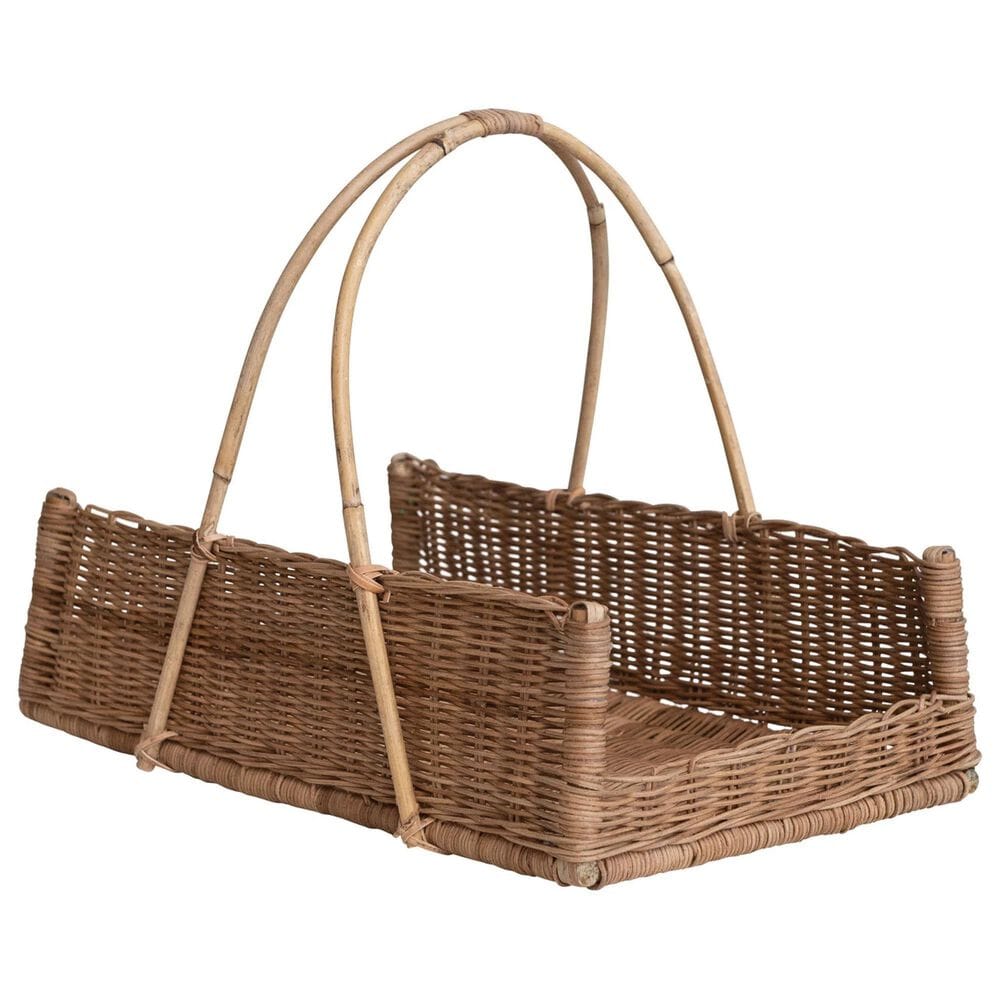 Creative Coop Decorative Handwoven Rattan Hanging Basket in Natural, , large