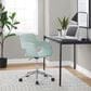 LumiSource Margarite Swivel Task Chair with Light Green Fabric Cushion in Chrome, , large