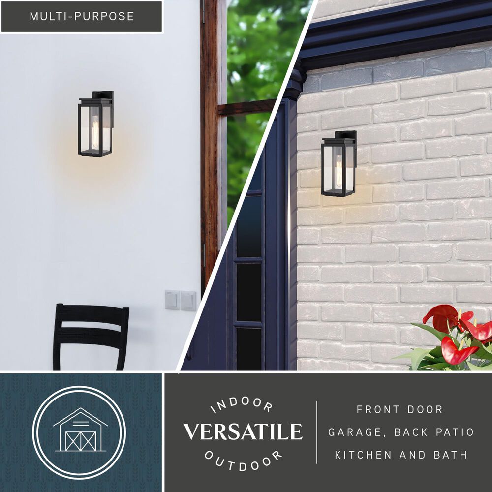 Vaxcel Uptown 12.5" 1-Light Outdoor Wall Sconce in Matte Black, , large