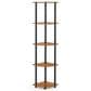 HOMLUX 5-Tier Modern Tall Corner Open Bookshelf in Light Cherry and Black, , large
