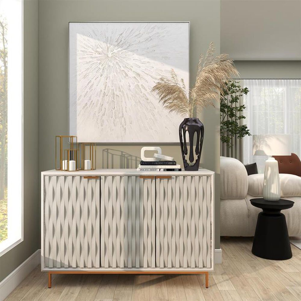 Maple and Jade 39&quot; x 39&quot; Canvas Starburst Abstract Metallic Framed Wall Art with Silver Framed in White, , large