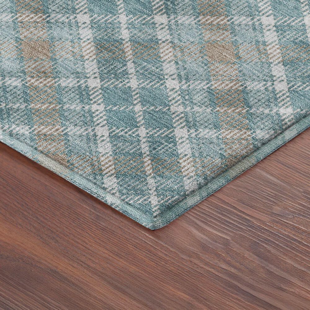 Dalyn Rug Company Soft Essentials Plaid Teal 3' x 5' Indoor/Outdoor Area Rug, , large