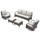 Sunwell Garden 5-Piece Patio Conversation Set with 2 Swivel Gliding Chairs in Beige, , large