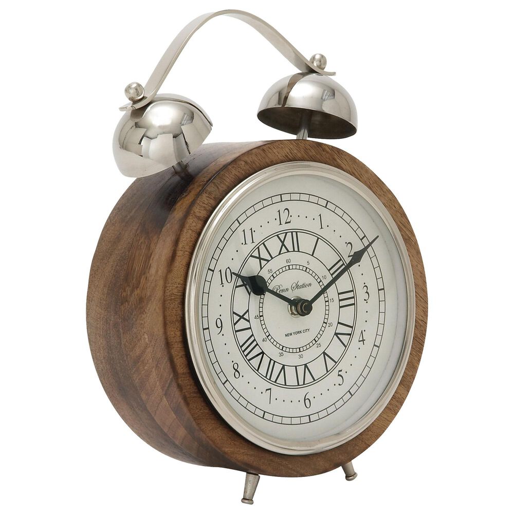 Maple and Jade 10" x 7" Table Clock in Brown, , large