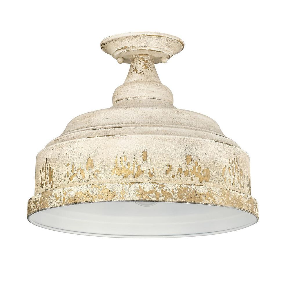 Golden Lighting Keating Semi-Flush in Antique Ivory, , large