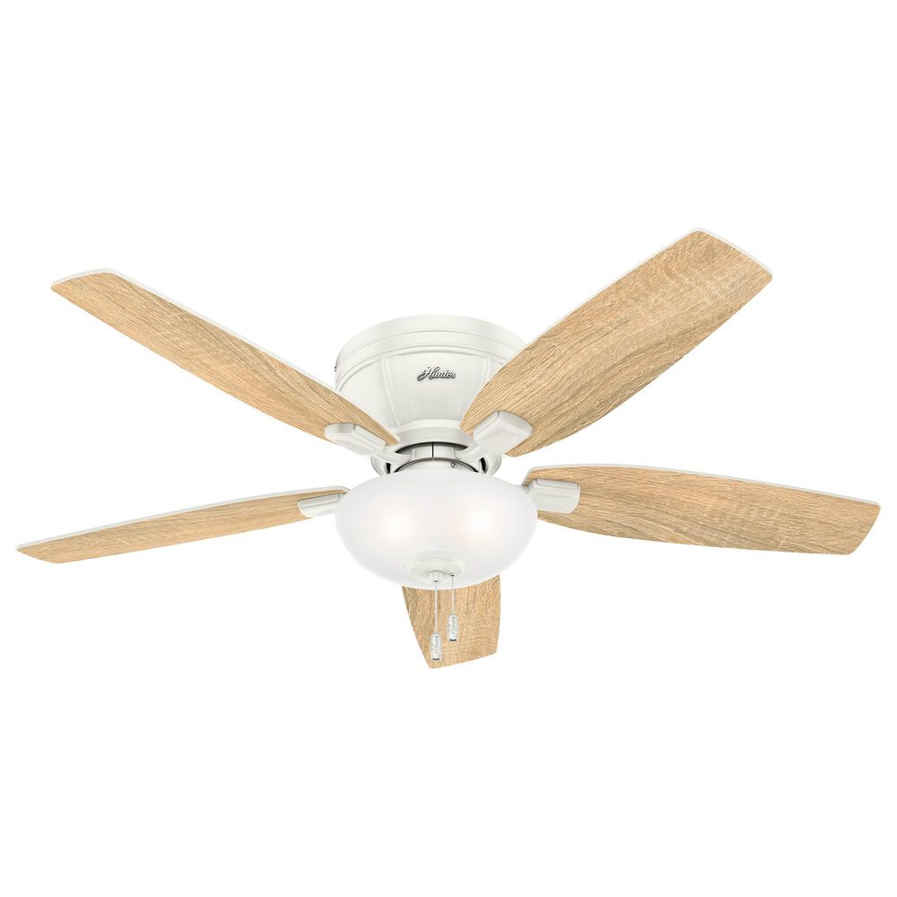 Hunter Kenbridge Low Profile 52&quot; Ceiling Fan with LED Lights in Fresh White, , large