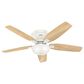 Hunter Kenbridge Low Profile 52" Ceiling Fan with LED Lights in Fresh White, , large