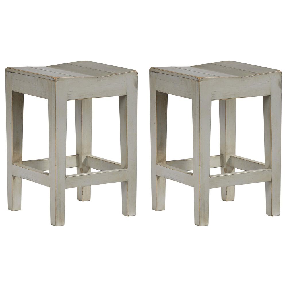 Tiddal Home Farmhouse 24" Counter Stool in Antique Gray (Set of 2), , large