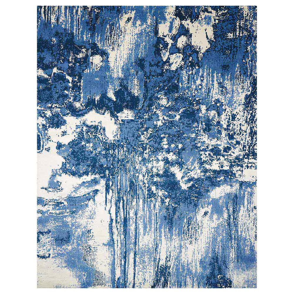 Nourison Twilight TWI24 9"9" x 13"9" Blue and Ivory Area Rug, , large