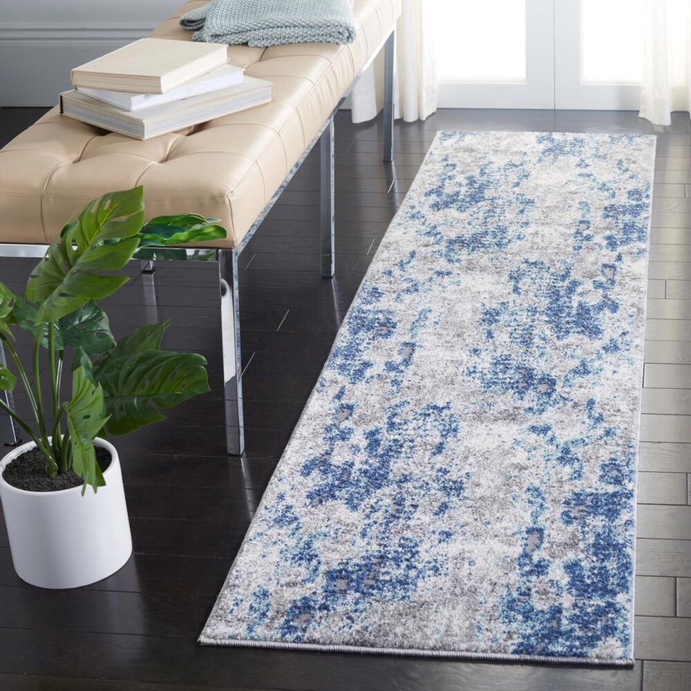 Safavieh Aston ASN704N 2&#39; x 11&#39; Navy and Gray Runner, , large