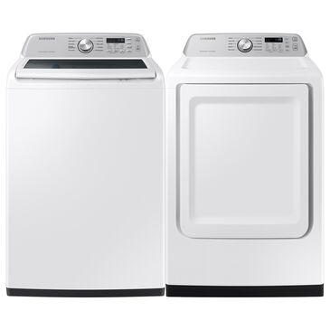 Samsung 4.6 Cu. Ft. Smart Top Load Washer and 7.4 Cu. Ft. Gas Dryer Laundry Pair in White, , large