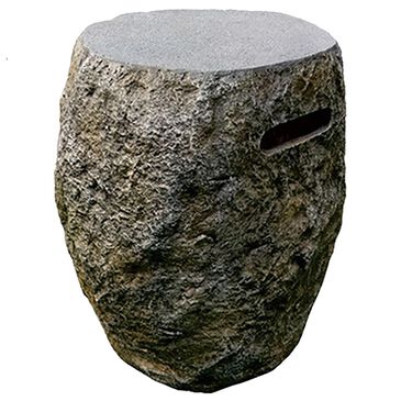 Elementi Fire Round Boulder Tank Cover in Gray, , large