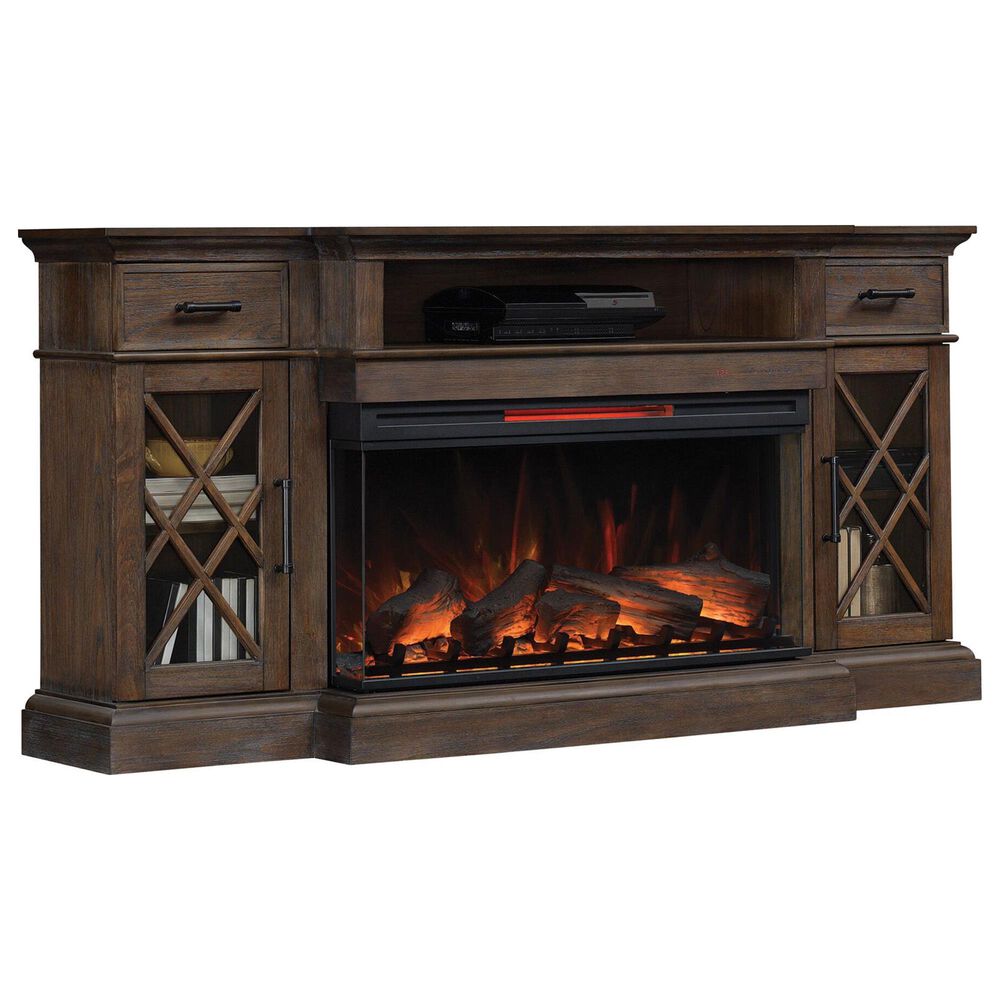 Fabio Flames Hamilton 70" TV Stand with Fireplace in Prairie Brown, , large